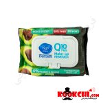 دستمال مرطوب آرایشی دافی مدل Q10 plus آووکادو بسته ۵۰ عددی